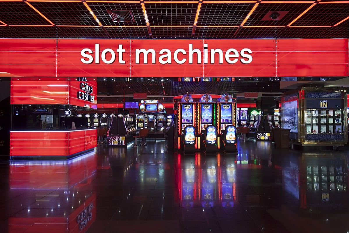 Slot machines in one of Europe's biggest casinos, the Estoril Casino