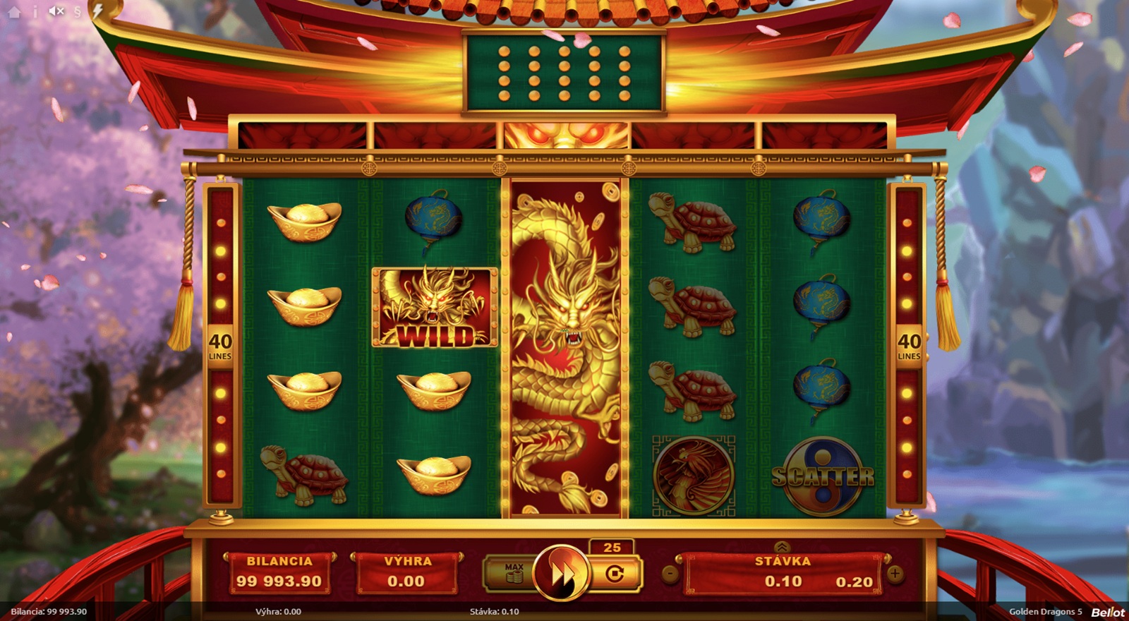 Wild symbol v slote Golden Dragons 5