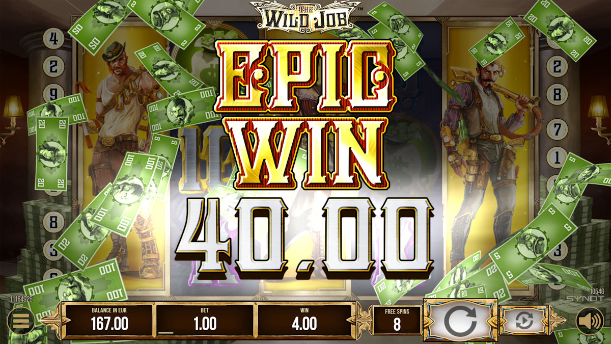 Win on The Wild Job online slot by Synot Games