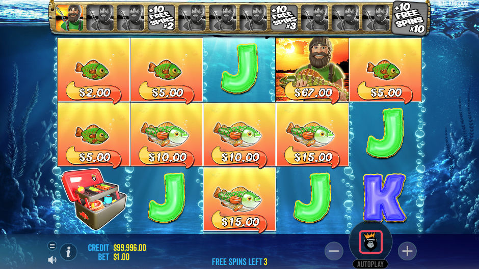 Freespins of the Big Bass Bonanza slot machine