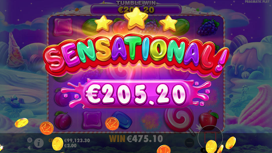 Sensational win on the Sweet Bonanza slot machine by Pragmatic Play