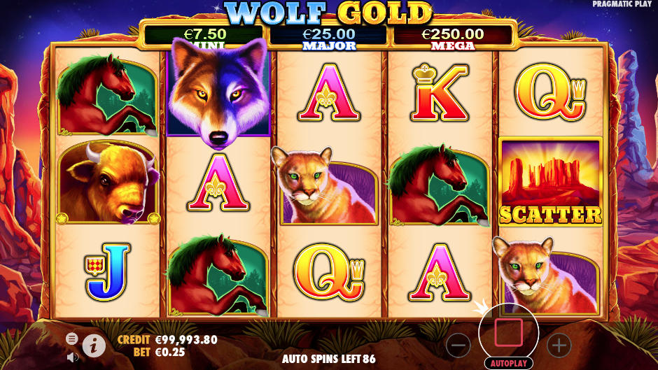 Automat do gry Wolf Gold firmy Pragmatic Play 