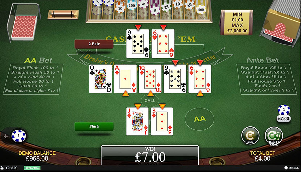 Výhra v pokri Casino Holdem - Flush