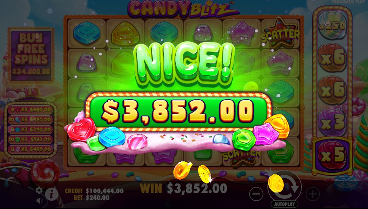 Parádna výhra na online automate Candy Blitz